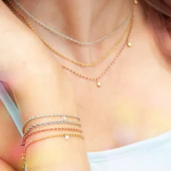 Auric - 18Ct Gold, 'Peace' Turquoise Woven Chain Diamond Bracelet^The Alkemistry New