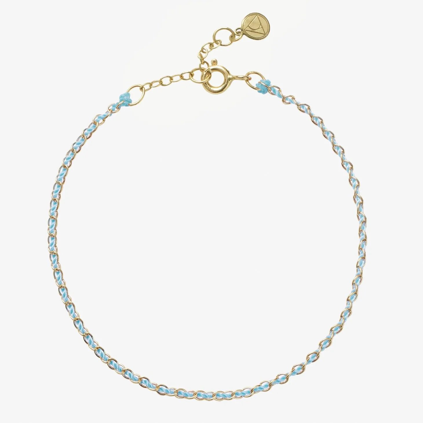 Auric - 18Ct Gold, 'Peace' Turquoise Woven Chain Bracelet^The Alkemistry Discount