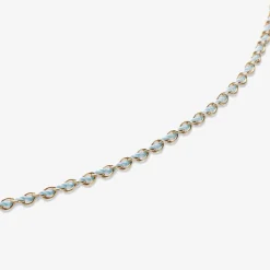 Auric - 18Ct Gold, 'Peace' Turquoise Woven Chain Anklet^The Alkemistry Best