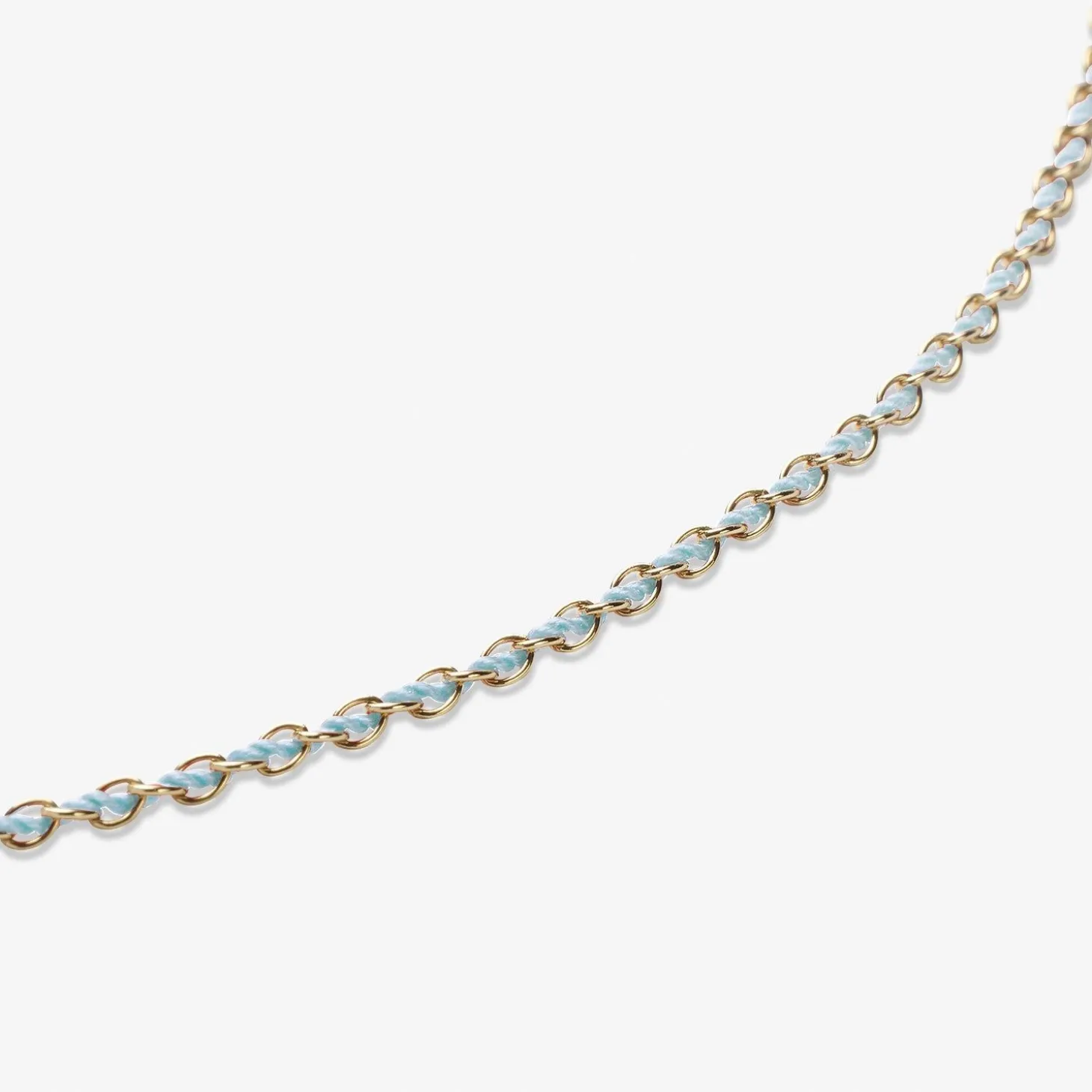 Auric - 18Ct Gold, 'Peace' Turquoise Woven Chain Anklet^The Alkemistry Fashion