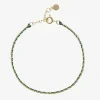 Auric - 18Ct Gold, 'Prosperity' Green & Jade Woven Chain Bracelet^The Alkemistry Shop