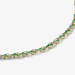 Auric - 18Ct Gold, 'Prosperity' Green & Jade Woven Chain Bracelet^The Alkemistry Shop