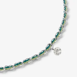 Auric - 18Ct Gold, 'Prosperity' Green & Jade Woven Chain Diamond Bracelet^The Alkemistry Online