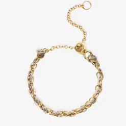 Auric - 18Ct Gold, White & Grey Woven Chain Ring^The Alkemistry Cheap