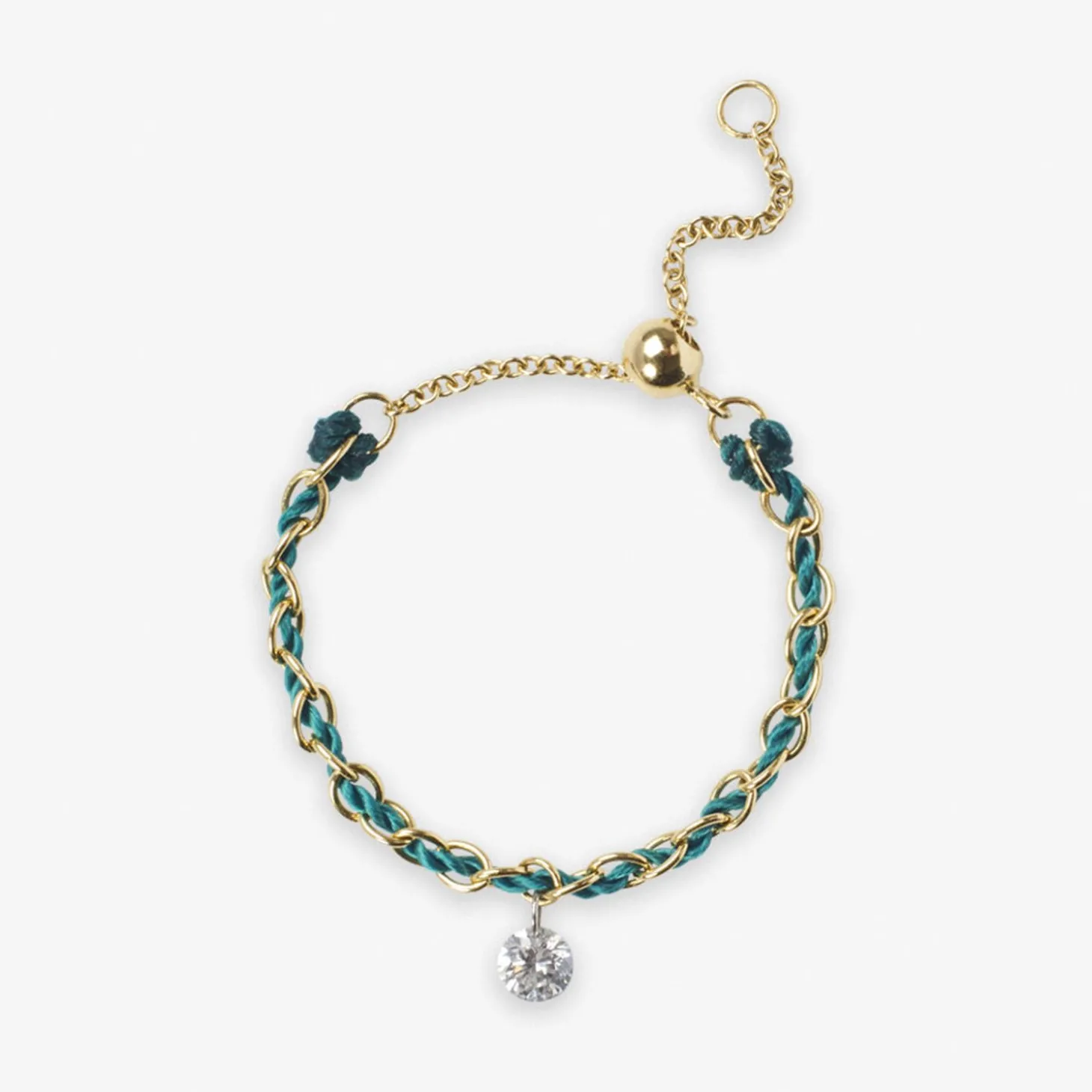 Auric - 18Ct Gold, 'Wisdom' Green Woven Chain Diamond Ring^The Alkemistry Best Sale