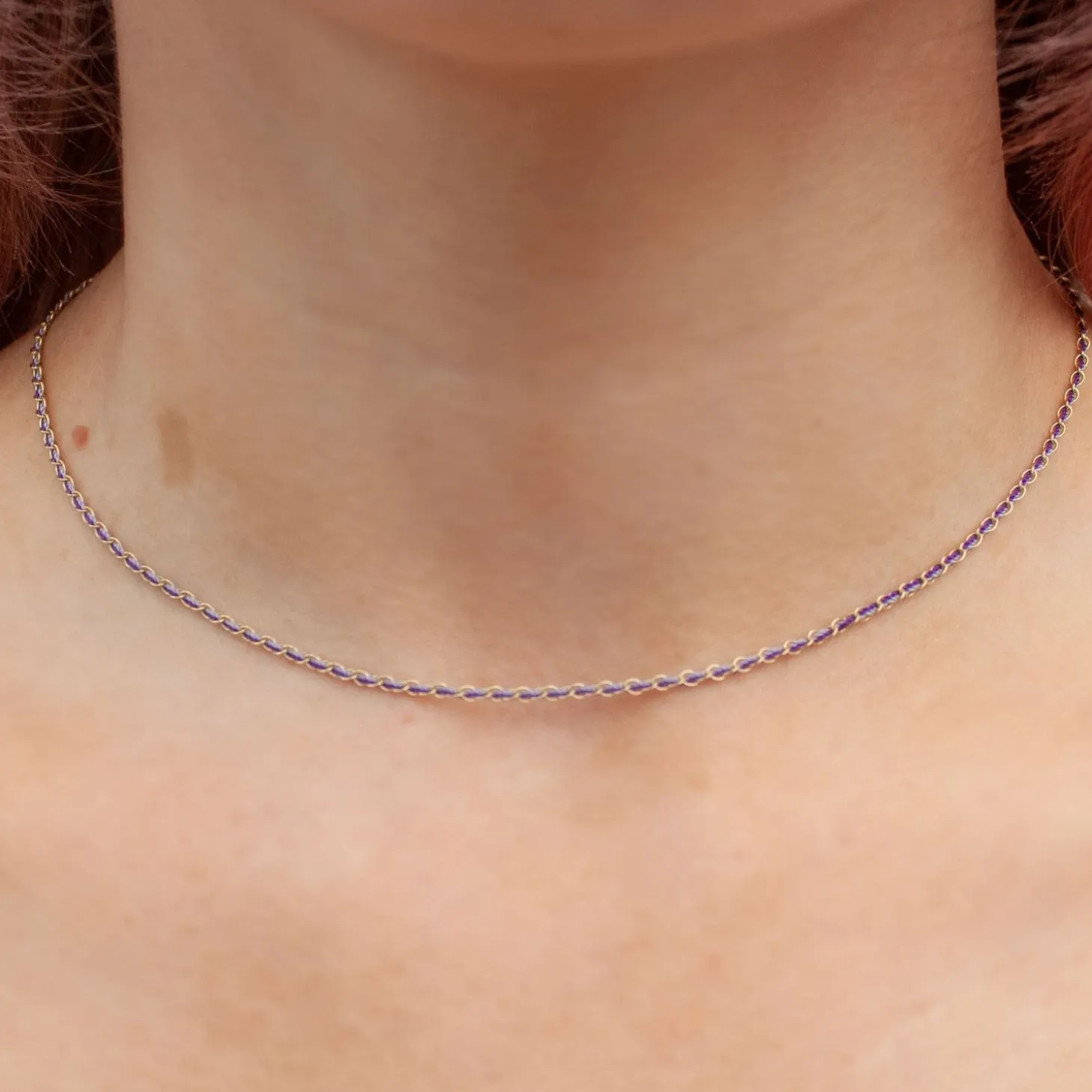 Auric - 18Ct Gold, 'Wisdom' Purple & Lilac Woven Chain Necklace^The Alkemistry Best Sale