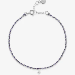 Auric - 18Ct Gold, 'Wisdom' Purple & Lilac Woven Chain Diamond Bracelet^The Alkemistry Store