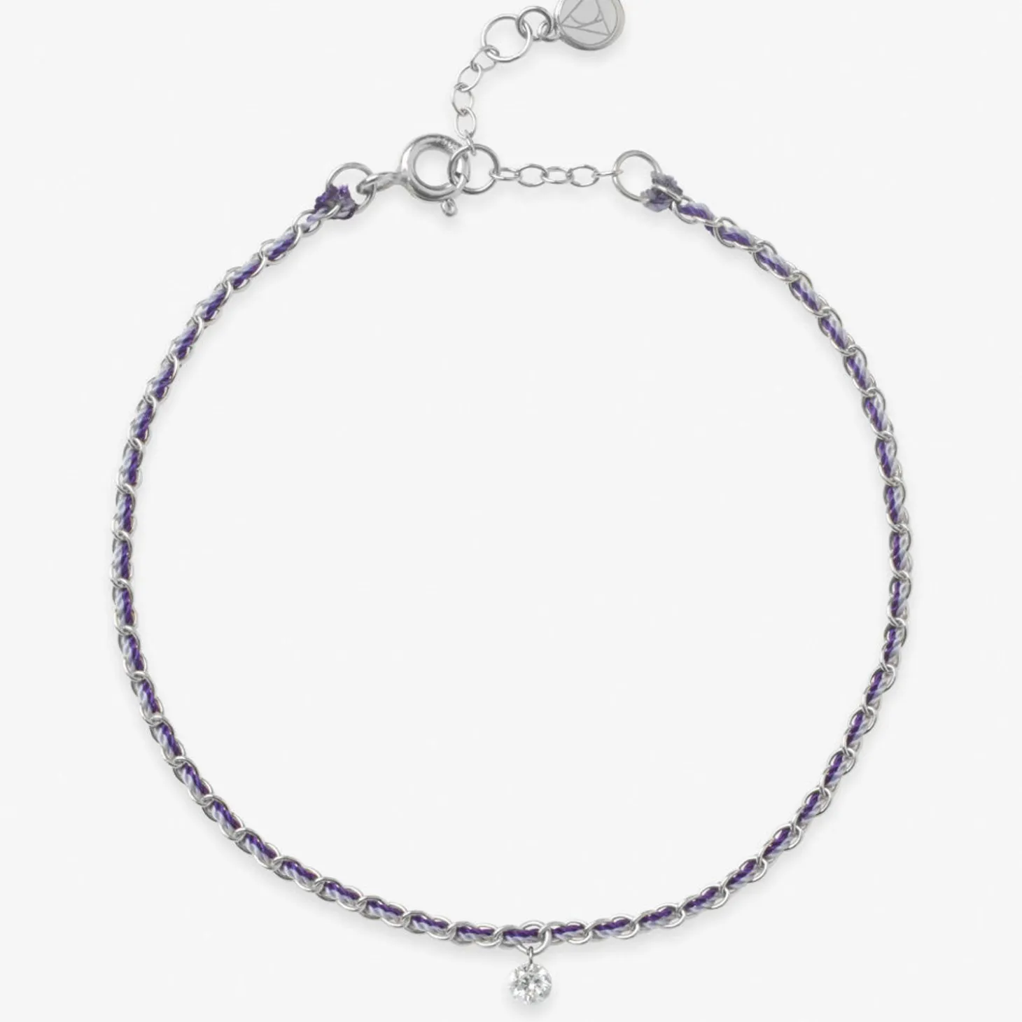 Auric - 18Ct Gold, 'Wisdom' Purple & Lilac Woven Chain Diamond Bracelet^The Alkemistry Store
