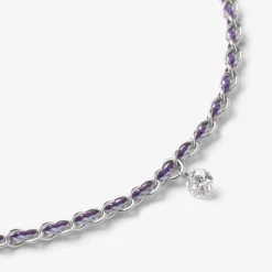 Auric - 18Ct Gold, 'Wisdom' Purple & Lilac Woven Chain Diamond Bracelet^The Alkemistry Store