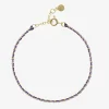 Auric - 18Ct Gold, 'Wisdom' Purple & Lilac Woven Chain Anklet^The Alkemistry Outlet