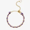 Auric - 18Ct Gold, 'Wisdom' Purple & Lilac Woven Chain Ring^The Alkemistry Best
