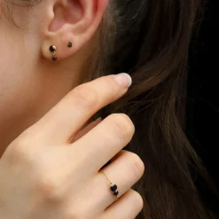 Black Magic - 18Ct Gold, 0.08Ct Black Diamond Studs (Pair)^The Alkemistry Best Sale