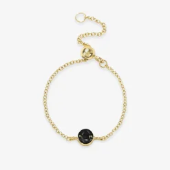 Black Magic - 18Ct Gold, 0.08Ct Black Diamond Adjustable Chain Ring^The Alkemistry Sale