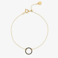 Black Magic - 18Ct Gold, Pave Black Diamond Circle Bracelet^The Alkemistry Discount
