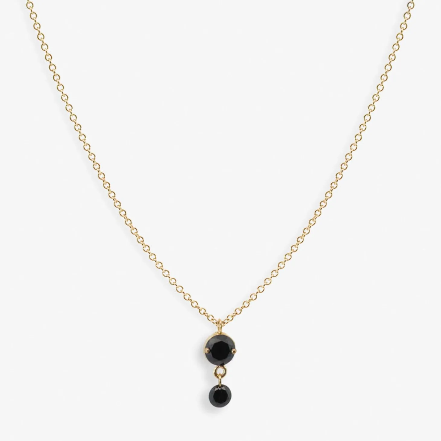 Black Magic- 18Ct Gold, Double Black Diamond Necklace^The Alkemistry Online