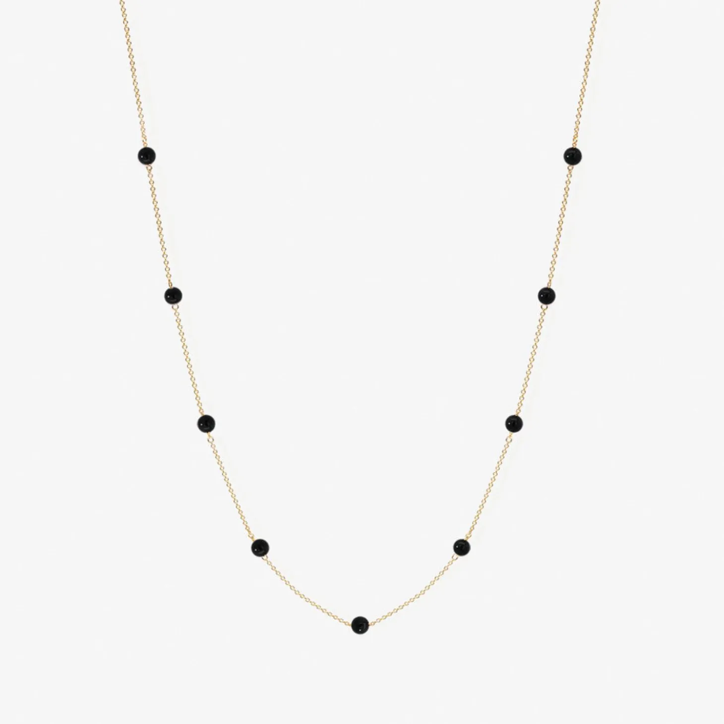 Boba - 18Ct Gold, Black Onyx Bead And Chain Necklace^The Alkemistry Cheap
