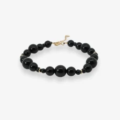 Boba - 18Ct Gold, Black Onyx Bead Bubble Bracelet^The Alkemistry Hot