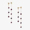 Boba - 18Ct Gold, Garnet Bead And Chain Double Earring (Pair)^The Alkemistry Store