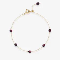 Boba - 18Ct Gold, Garnet Bead And Chain Bracelet^The Alkemistry Best Sale