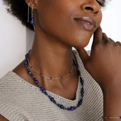 Boba - 18Ct Gold, Lapis Bead Bubble Necklace^The Alkemistry Cheap