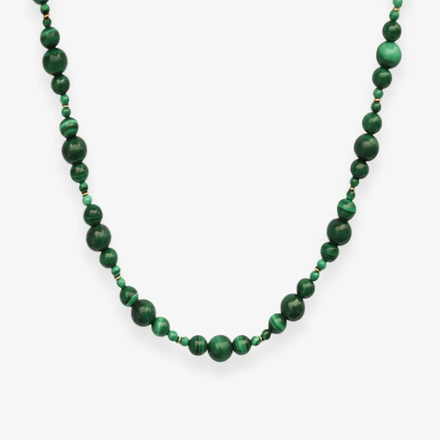Boba - 18Ct Gold, Malachite Bead Bubble Necklace^The Alkemistry Store