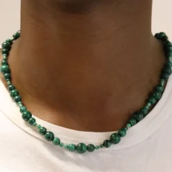 Boba - 18Ct Gold, Malachite Bead Bubble Necklace^The Alkemistry Store