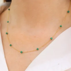 Boba - 18Ct Gold, Malachite Bead And Chain Necklace^The Alkemistry Cheap