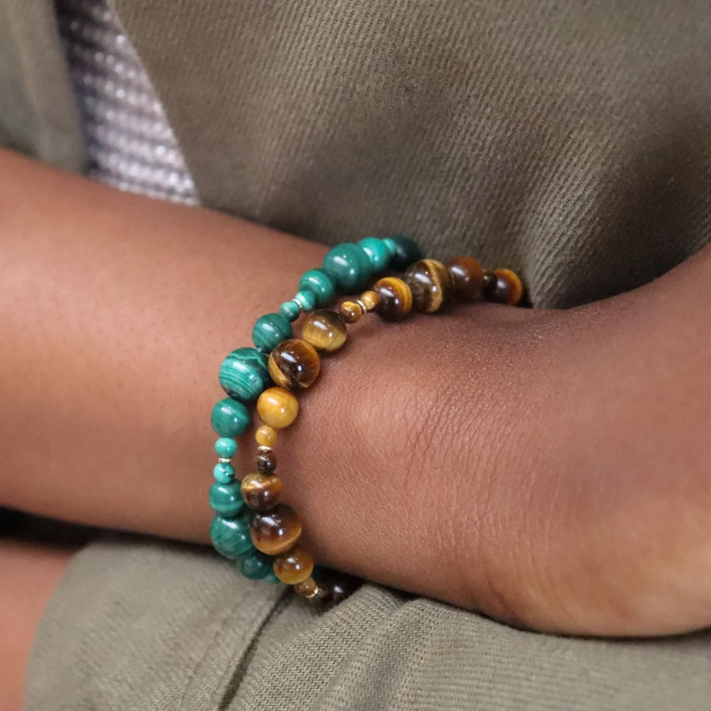 Boba - 18Ct Gold, Malachite Bead Bubble Bracelet^The Alkemistry Flash Sale