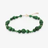 Boba - 18Ct Gold, Malachite Bead Bubble Anklet^The Alkemistry New