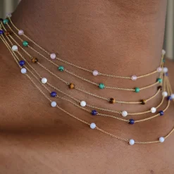 Boba - 18Ct Gold, Tiger Eye Bead And Chain Necklace^The Alkemistry Cheap