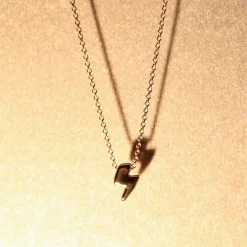 Chubby - 18Ct Gold, Lightening Bolt Necklace^The Alkemistry Shop