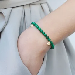 Cinta - 18Ct Gold, Malachite Bead Bracelet^The Alkemistry Cheap