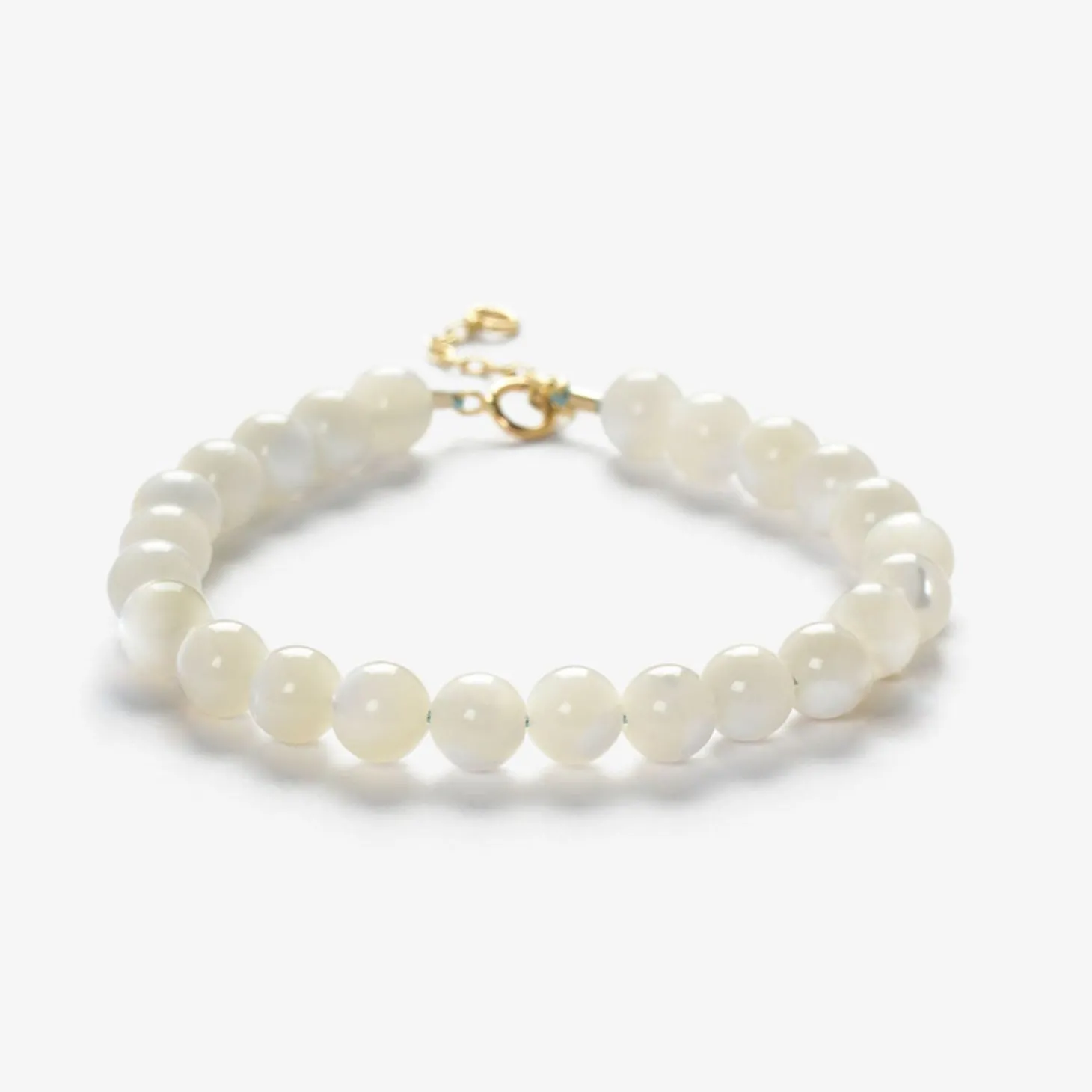 Cinta - 18Ct Gold, Mother Of Pearl Bead Bracelet^The Alkemistry New