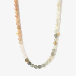 Cinta - 18Ct Gold, Rainbow Moonstone Ombre Bead Necklace^The Alkemistry Clearance