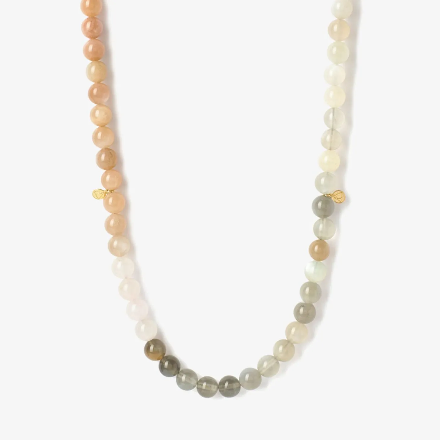 Cinta - 18Ct Gold, Rainbow Moonstone Ombre Bead Necklace^The Alkemistry Clearance