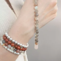Cinta - 18Ct Gold, Rainbow Moonstone Bead Bracelet^The Alkemistry Fashion