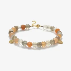 Cinta - 18Ct Gold, Rainbow Moonstone Bead Bracelet^The Alkemistry Fashion