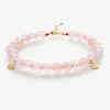 Cinta - 18Ct Gold, Rose Quartz Bead Bracelet^The Alkemistry New