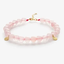 Cinta - 18Ct Gold, Rose Quartz Bead Bracelet^The Alkemistry New