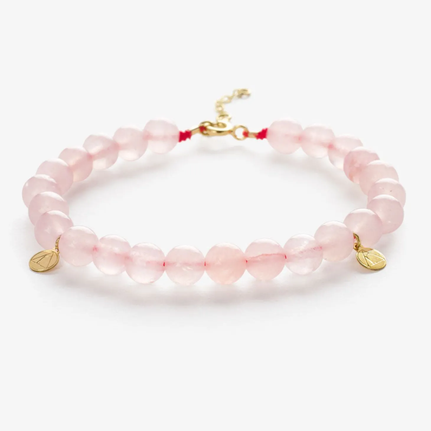 Cinta - 18Ct Gold, Rose Quartz Bead Bracelet^The Alkemistry New