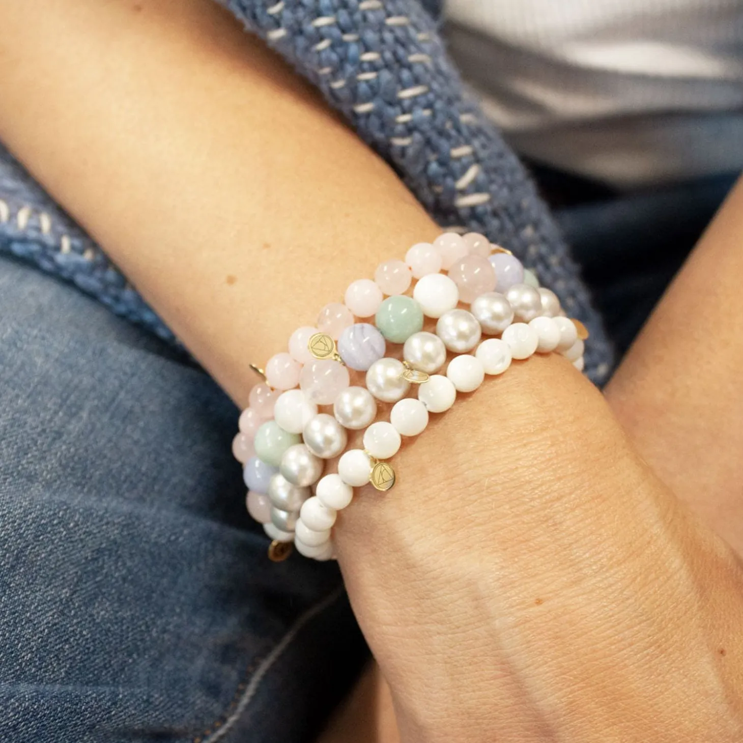 Cinta - 18Ct Gold, Rose Quartz Bead Bracelet^The Alkemistry New