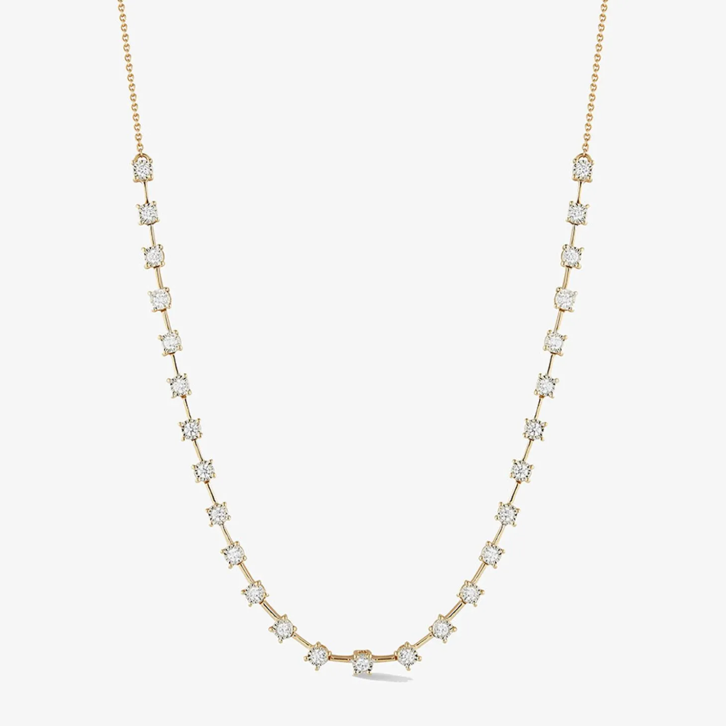 Dana Rebecca - 14Ct Gold, Ava Bea Interval Diamond Tennis Necklace^The Alkemistry Best