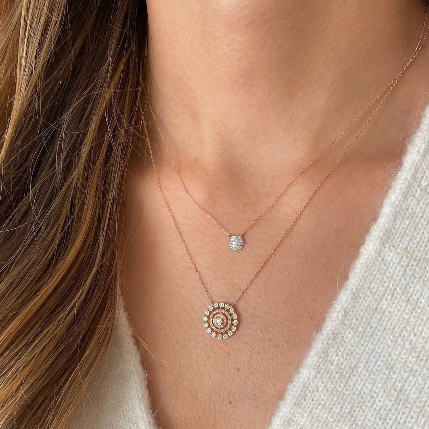 Dana Rebecca - 14Ct Gold, Ava Bea Diamond Medallion Necklace^The Alkemistry Best