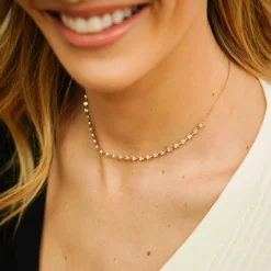Dana Rebecca - 14Ct Gold, Ava Bea Interval Diamond Tennis Necklace^The Alkemistry Best