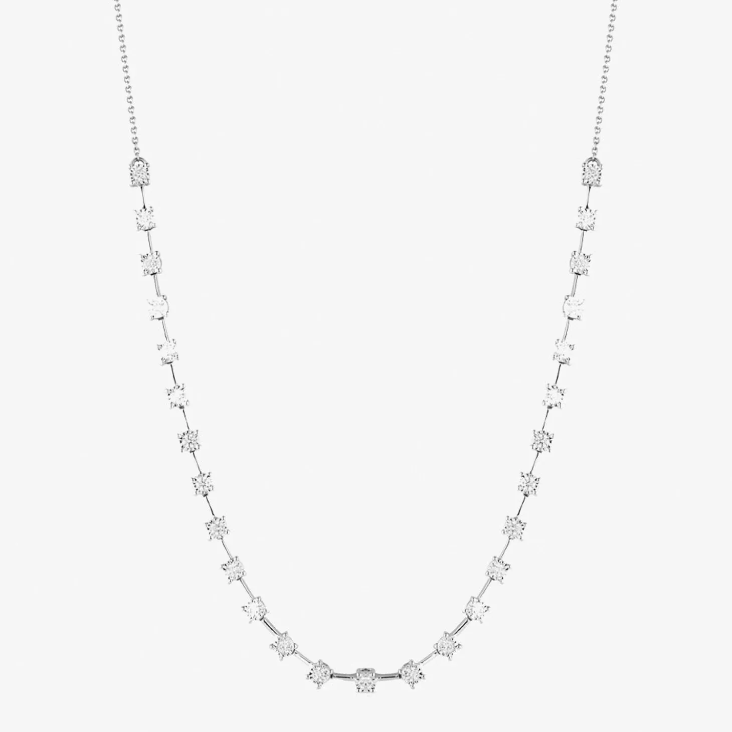 Dana Rebecca - 14Ct Gold, Ava Bea Interval Diamond Tennis Necklace^The Alkemistry Hot