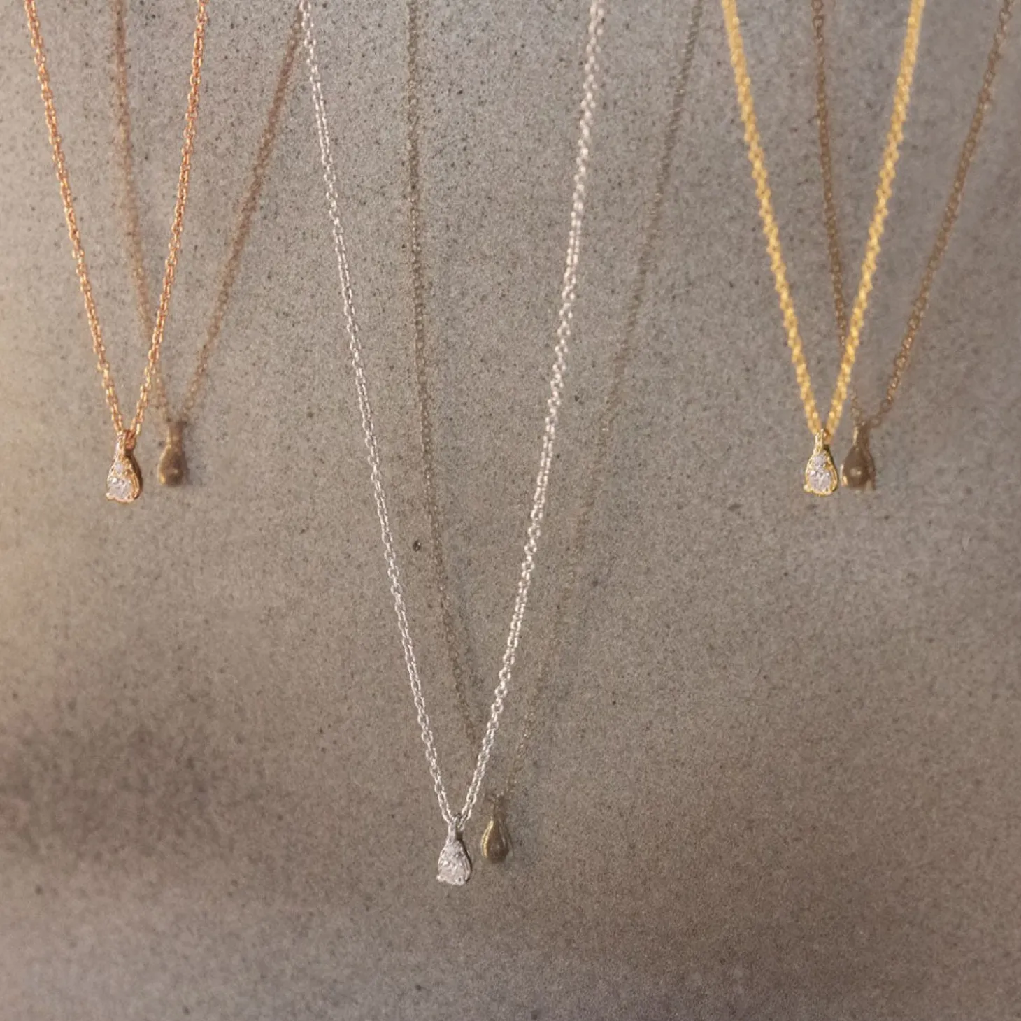 Dana Rebecca - 14Ct Gold, Diamond Petite Teardrop Necklace^The Alkemistry Clearance