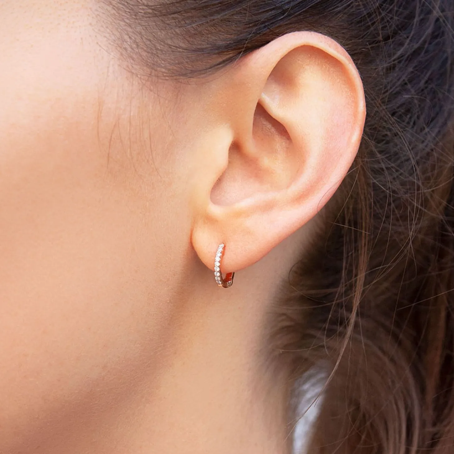 Dana Rebecca - 14Ct Gold, Diamond Huggie Earrings (Pair)^The Alkemistry Outlet