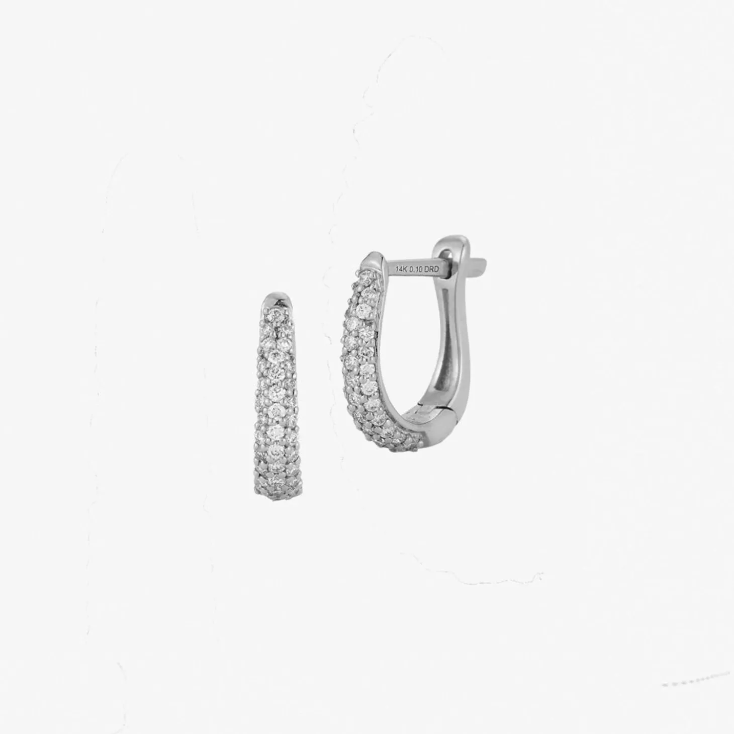 Dana Rebecca - 14Ct Gold, Diamond Tapered Mini Huggie Earrings (Pair)^The Alkemistry Outlet