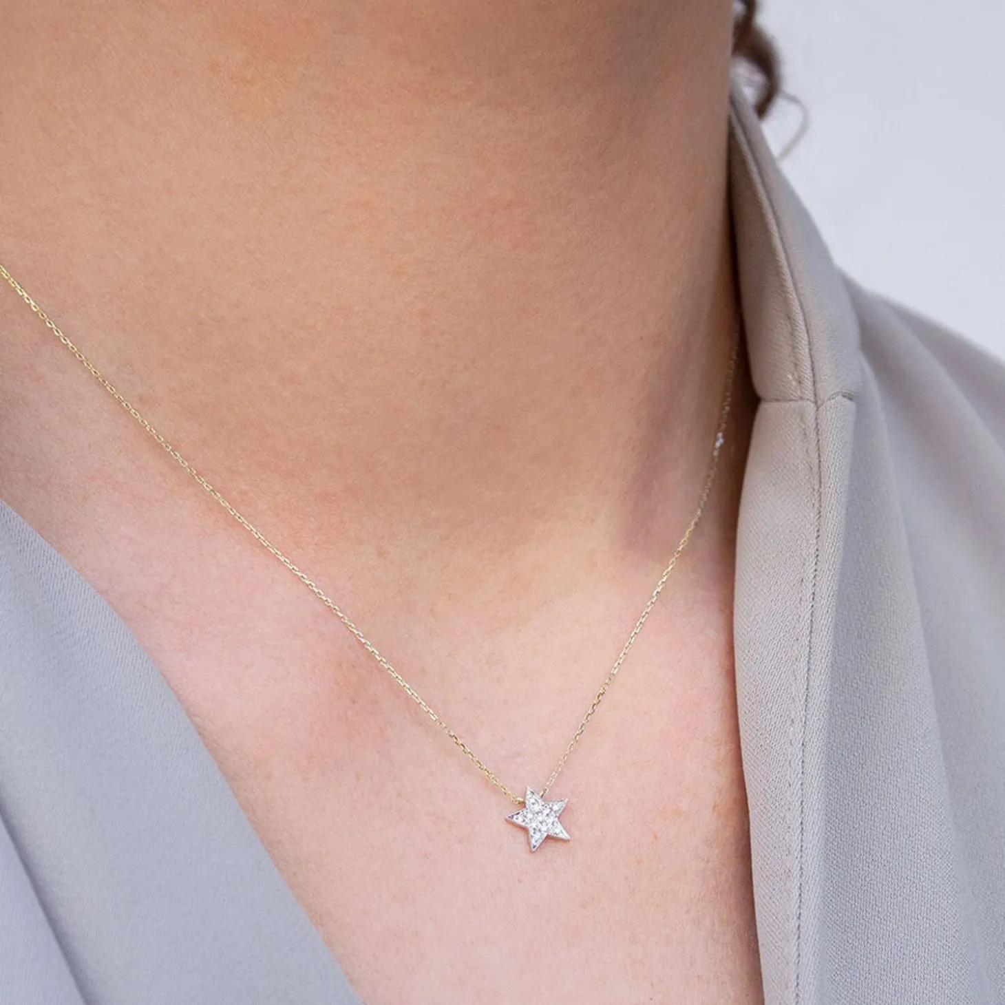 Dana Rebecca - 14Ct Gold, Julianne Himiko Diamond Star Necklace^The Alkemistry Store