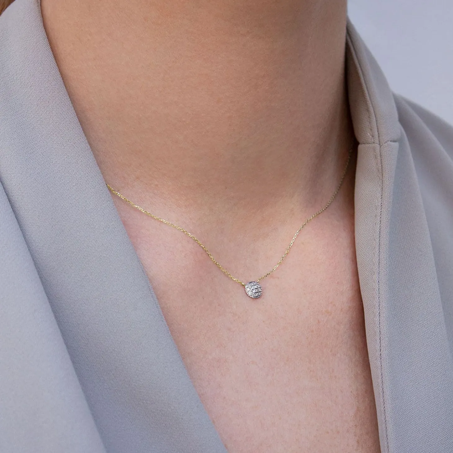 Dana Rebecca - 14Ct Gold, Lauren Joy Diamond Disc Necklace^The Alkemistry Cheap